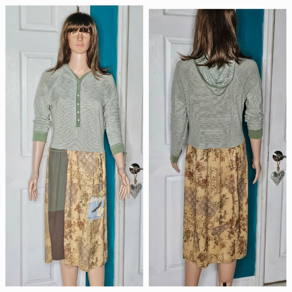 Handmade Upcycled Hoodie Dress S-M